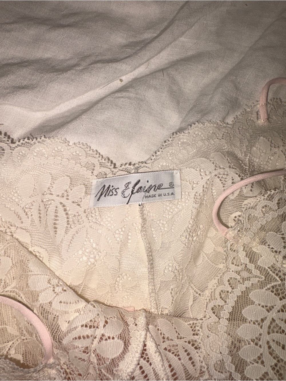 Miss Elaine Pale Pink Lace Chemise and Sheer Robe Set - Picture 9 of 12